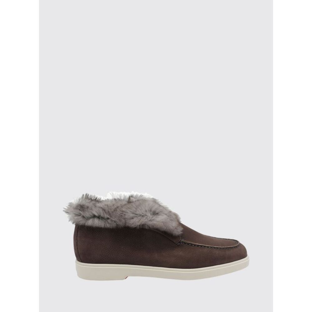 Santoni Women Santoni Suede Ankle Boots With Shearling Lining